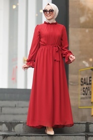 Neva Style - Kiremit Tesettür Elbise 51202KRMT - Thumbnail