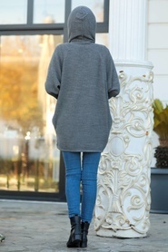 Neva Style - Füme Tesettür Sweatshirt 3256FU - Thumbnail