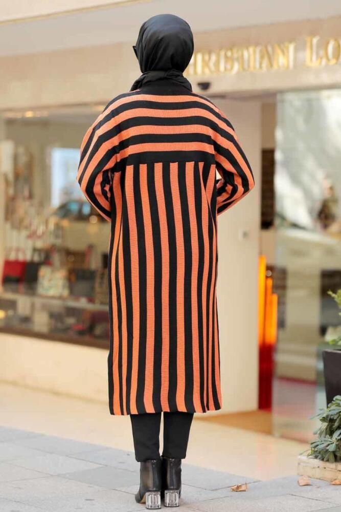 Neva Style - Kiremit Tesettür Triko Tunik 15637KRMT - 2