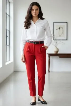  Kırmızı Tesettür Pantolon 1062K - 1