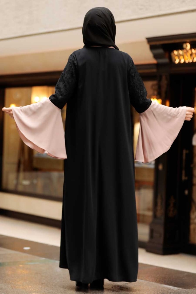 Neva Style - Kolları Detaylı Vizon Tesettür Abaya 55510V - 2