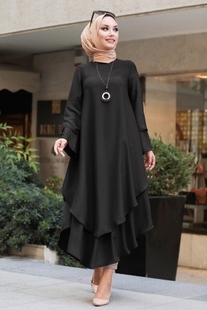  Siyah Tesettür Tunik 33170S - 1
