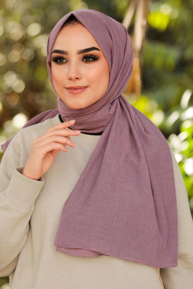 Neva Style - Koyu Gül Kurusu Tesettür Şal 7563KGK - 1