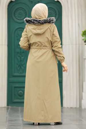 Neva Style - Kürklü Vizon Tesettür Parka 60506V - 5