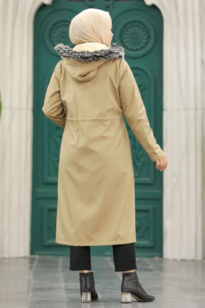 Neva Style - Kürklü Vizon Tesettür Parka 60652V - 6