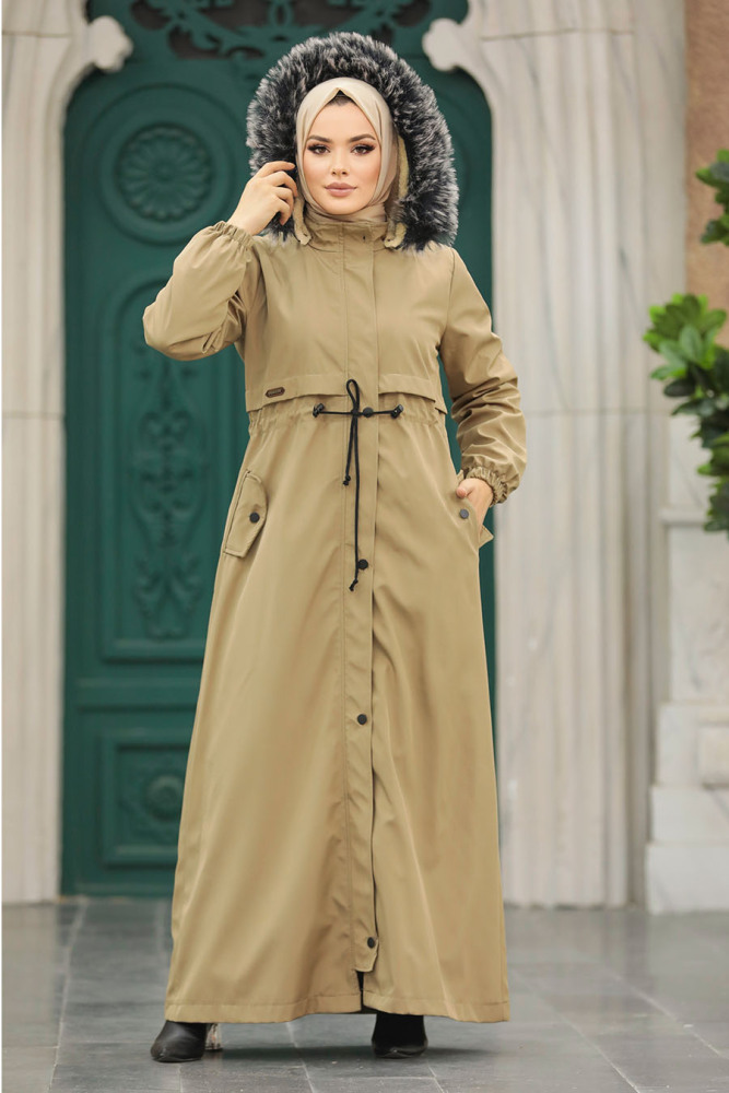 Neva Style - Kürklü Vizon Tesettür Parka 60506V - 3