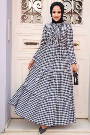 Neva Style - Lacivert Tesettür Elbise 2702L - 1