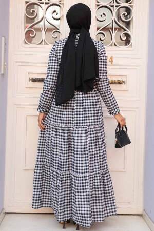 Neva Style - Lacivert Tesettür Elbise 2702L - 3