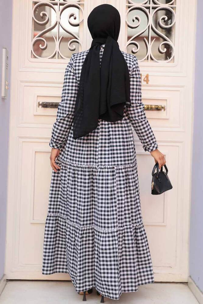 Neva Style - Lacivert Tesettür Elbise 2702L - 3