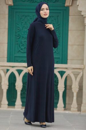 Neva Style - Lacivert Tesettür Elbise 380300L - 2