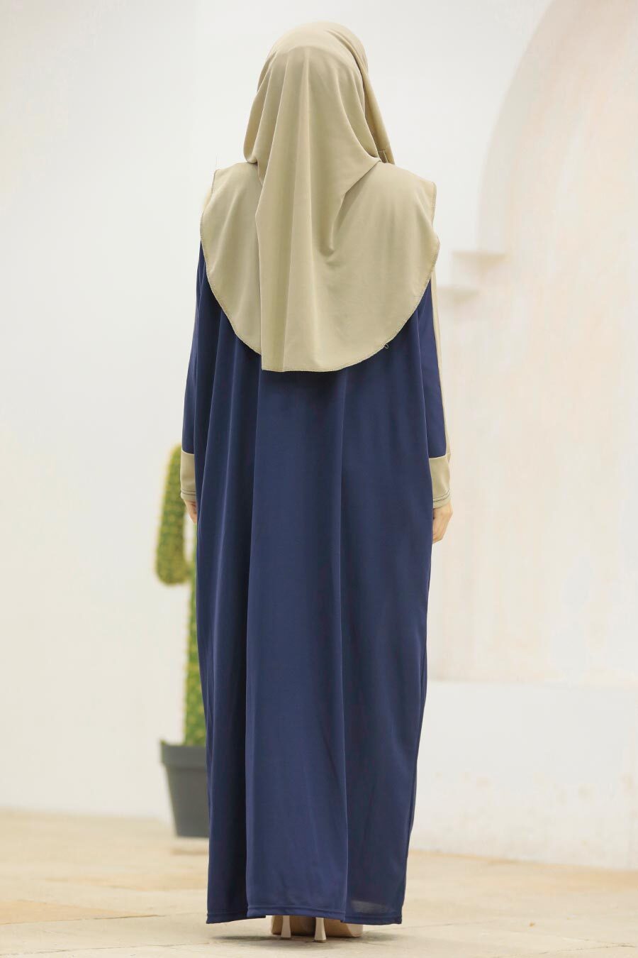 Neva Style - Lacivert Tesettür Namaz Elbisesi 2309L