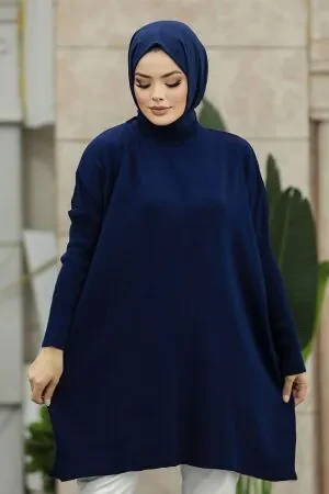  Lacivert Tesettür Triko Panço 3399L 