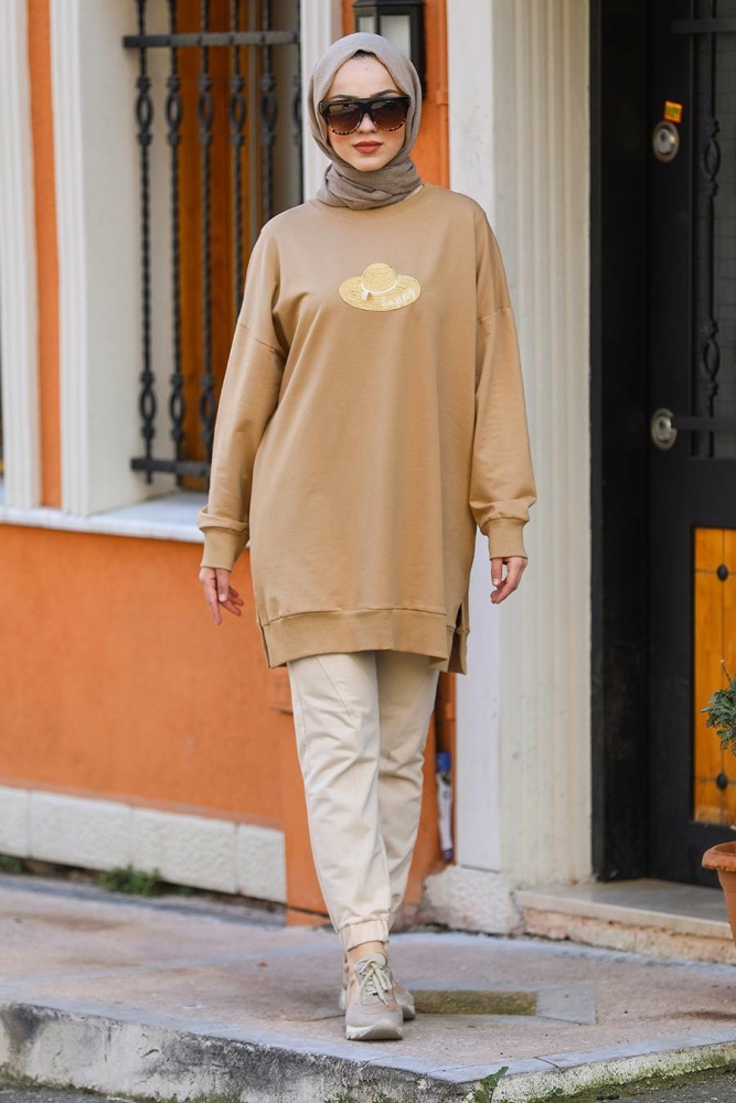 Neva Style - Latte Tesettür Tunik 30241LT - 1