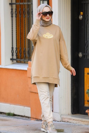 Neva Style - Latte Tesettür Tunik 30241LT - 2