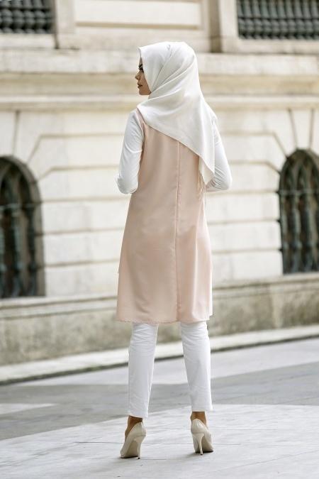 Neva Style - Lazer Kesimli Somon Tunik - 3