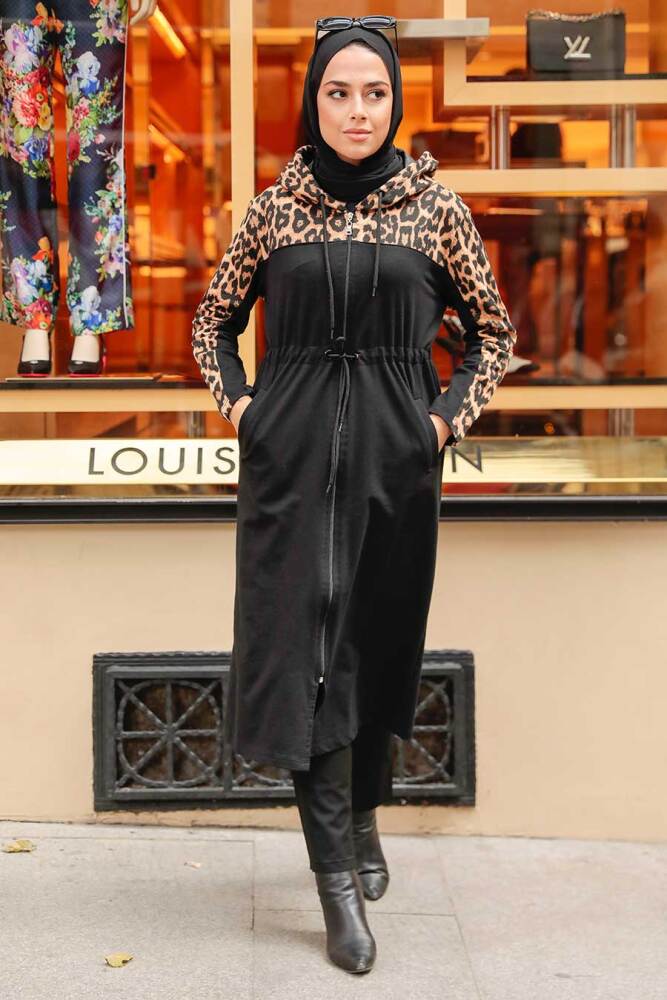 Neva Style - Leopar Desenli Tesettür Kap 1516LP - NEVA STYLE