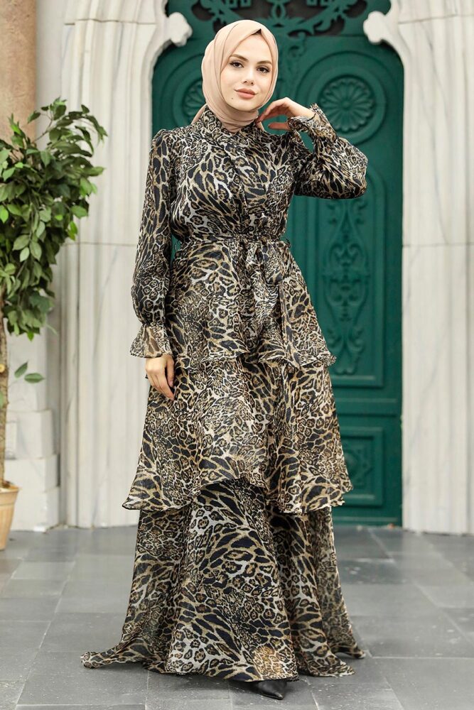 Leopard Hijab For Women Dress 3825LP - 2