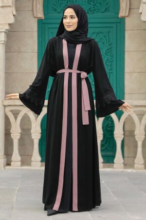 Light Dusty Rose Plus Size Abaya 55440AGK - 1