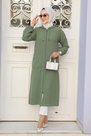 Neva Style - Light Khaki Women Coat 511AHK - 2