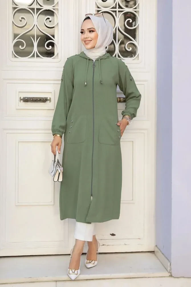 Light Khaki Women Coat 511AHK - 1