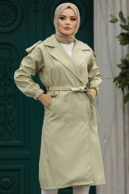 Neva Style - Light Khaki Women Trench Coat 647AHK - Thumbnail
