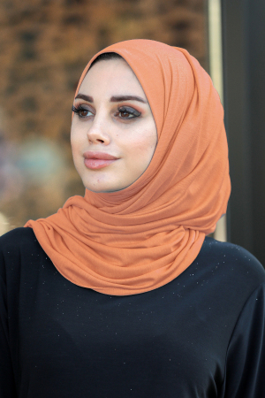 Light Sunuff Colored Hijab Shawl 7528ATB - 1