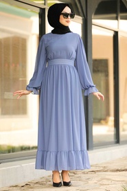 Neva Style - Lila Hijab Daily Dress 1161LILA - Thumbnail