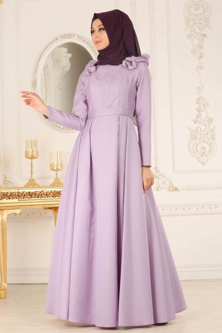 Neva Style - Luxury Lila Muslim Evening Dress 2406LILA