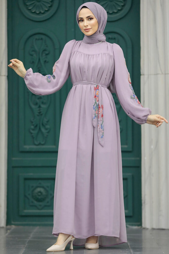 Lila Hijab For Women Dress 8889LILA - 2