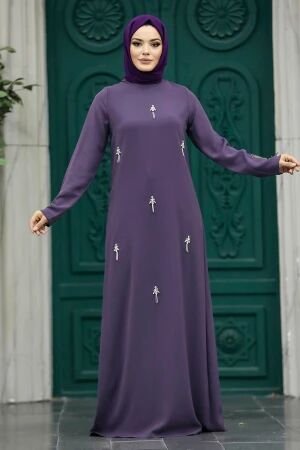 Lila Hijab Maxi Dress 30024LILA - 2