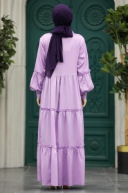 Neva Style - Lila Hijab Turkish Dress 5884LILA - Thumbnail