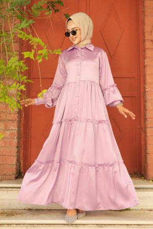 Lila Hijab Turkish Dress 5884LILA - 1