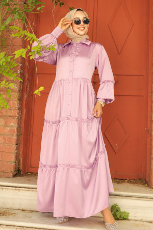 Lila Hijab Turkish Dress 5884LILA - 2