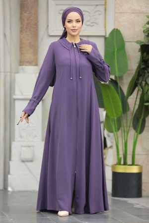 Lila Long Sleeve Turkısh Abaya 20021LILA - 3
