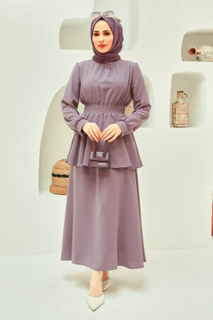 Neva Style - Lila Tesettür Etekli İkili Takım 15090LILA - 1