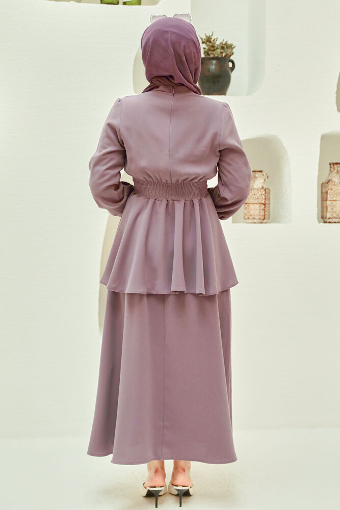 Neva Style - Lila Tesettür Etekli İkili Takım 15090LILA - 2