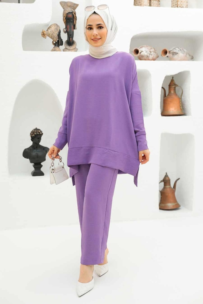 Neva Style - Lila Tesettür İkili Takım 13010LILA - 1