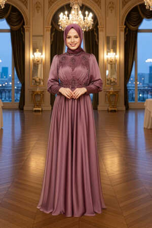 Neva Style - Luxury Dark Dusty Rose Modest Prom Dress 22101KGK - 1