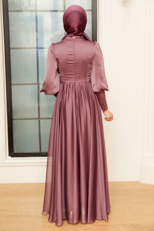 Neva Style - Luxury Dark Dusty Rose Modest Prom Dress 22101KGK - Thumbnail