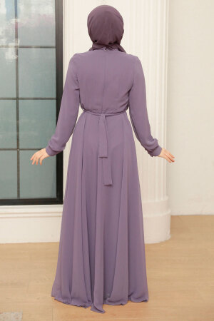Neva Style - Lila Turkish Hijab Evening Gown 3371LILA - 3
