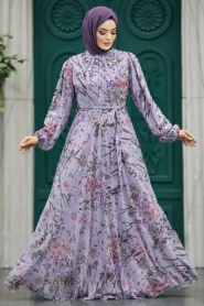 Neva Style - Lila Women Dress 30057LILA - Thumbnail