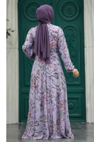 Neva Style - Lila Women Dress 30057LILA - Thumbnail