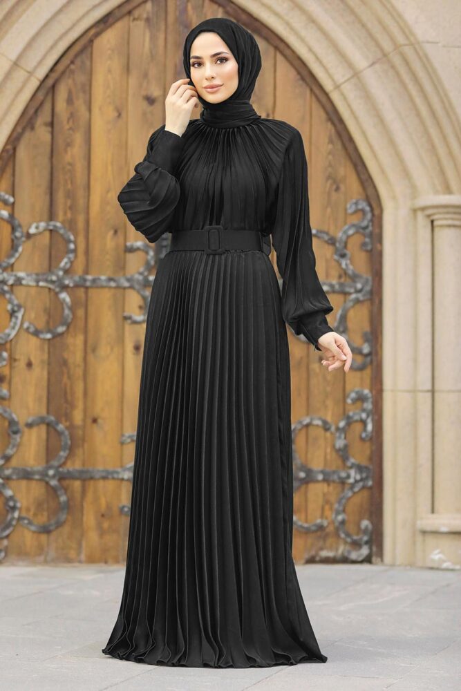 Long Black Islamic Clothing Dress 41204S - 1