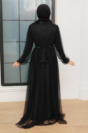 Neva Style - Long Black Islamic Wedding Gown 22041S - 3