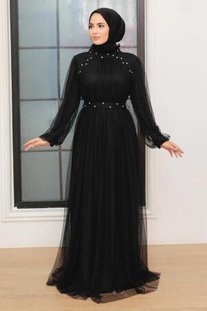 Neva Style - Long Black Islamic Wedding Gown 22041S - 2