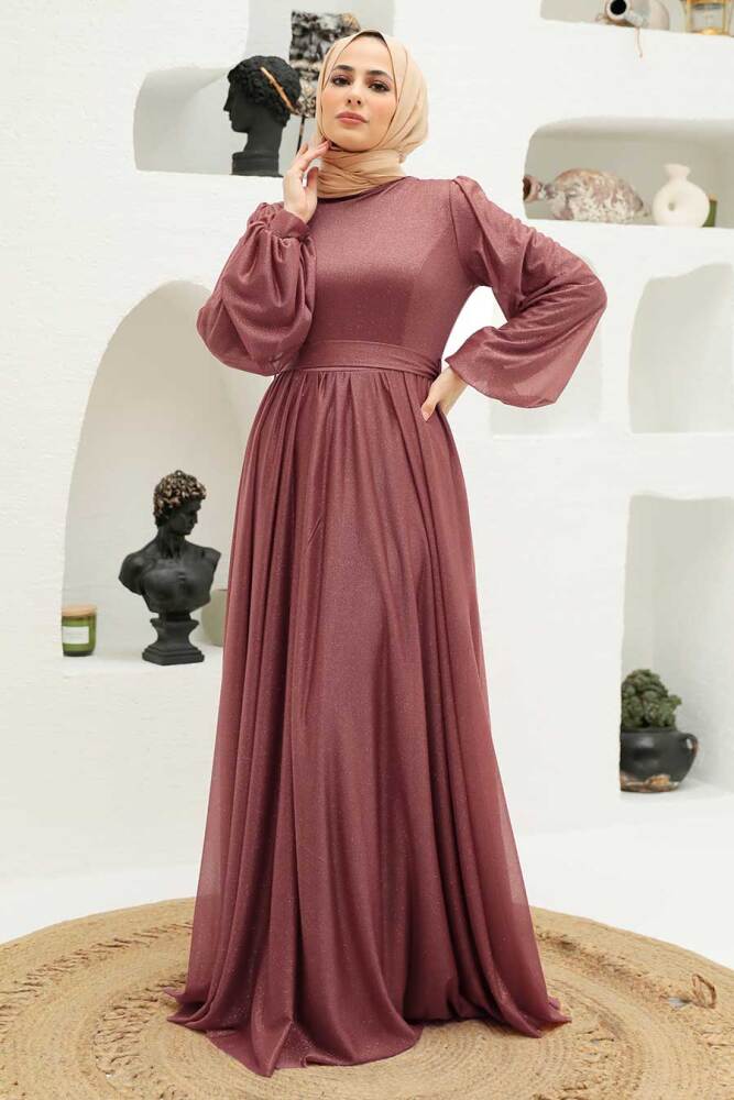 Neva Style - Long Dark Dusty Rose Modest Wedding Dress 55410KGK - 1