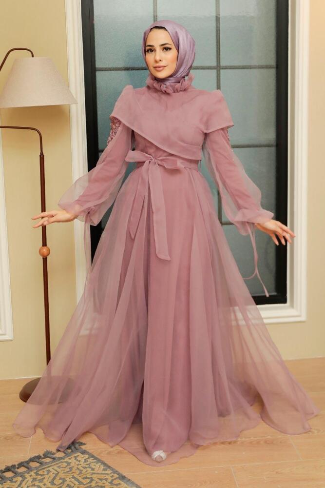 Neva Style - Long Dusty Rose Evening Dress 22331GK - 1