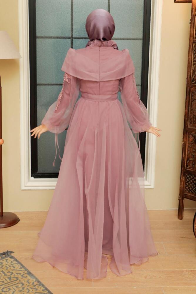 Neva Style - Long Dusty Rose Evening Dress 22331GK - 5