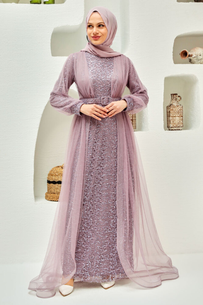 Neva Style - Long Lila Modest Bridesmaid Dress 56291LILA - 3