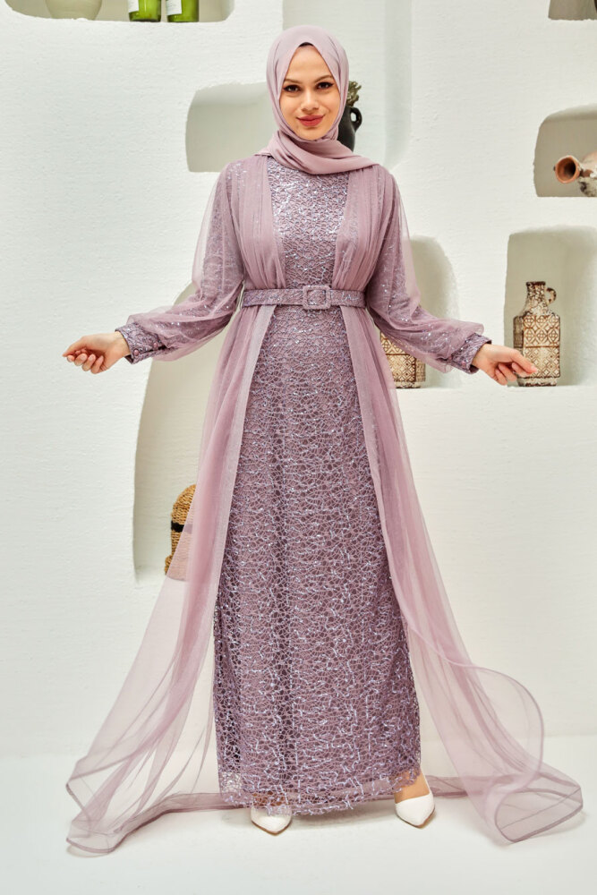 Neva Style - Long Lila Modest Bridesmaid Dress 56291LILA - 2